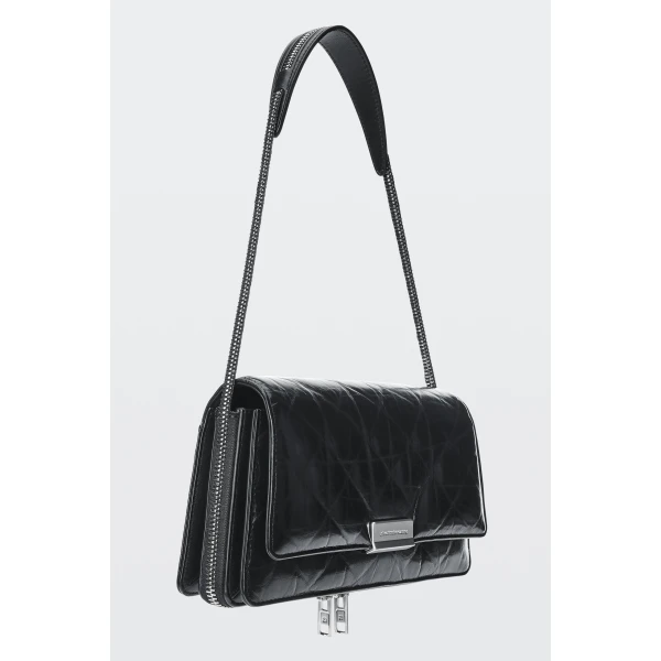 Alexander Wang Siren Medium Flap Bag in Black | Shoulder & Crossbody Bags | Coveti