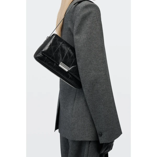 Alexander Wang Siren Medium Flap Bag in Black | Shoulder & Crossbody Bags | Coveti