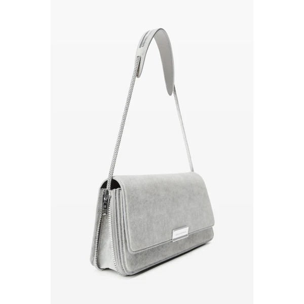 Alexander Wang Siren Shoulder Bag in Heather Grey | Shoulder & Crossbody Bags | Coveti