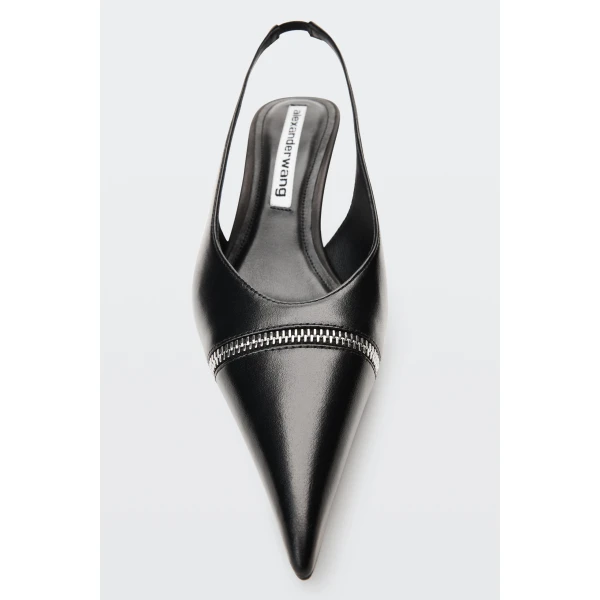 Alexander Wang Slasher 65mm Zip Slingback in Black | Heels | Coveti