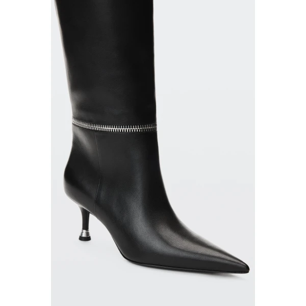Alexander Wang Slasher 65mm Zip Slouch Boot in Black | Boots | Coveti