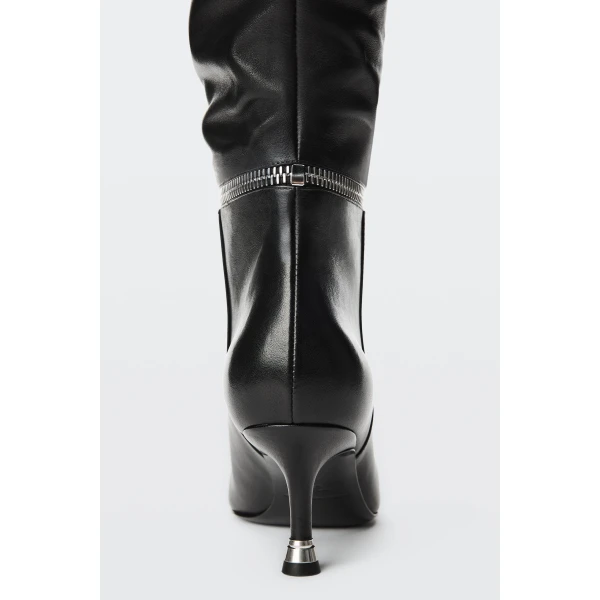 Alexander Wang Slasher 65mm Zip Slouch Boot in Black | Boots | Coveti