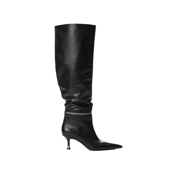 Slasher 65mm Zip Slouch Boot in Black