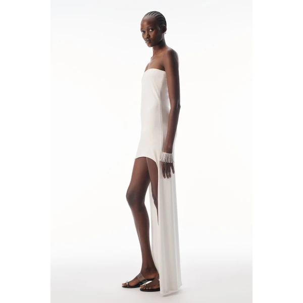 Alexander Wang Strapless High-Low Bodycon Dress in Star White | Dresses | Coveti