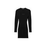 Alexander Wang Textured Logo Crewneck Dress in Black | Coveti