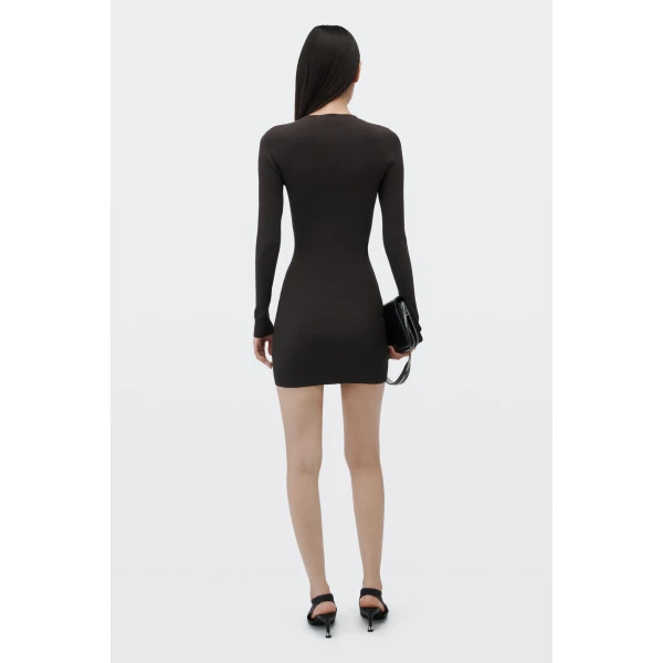 Alexander Wang Textured Logo Crewneck Dress in Black | Dresses | Coveti