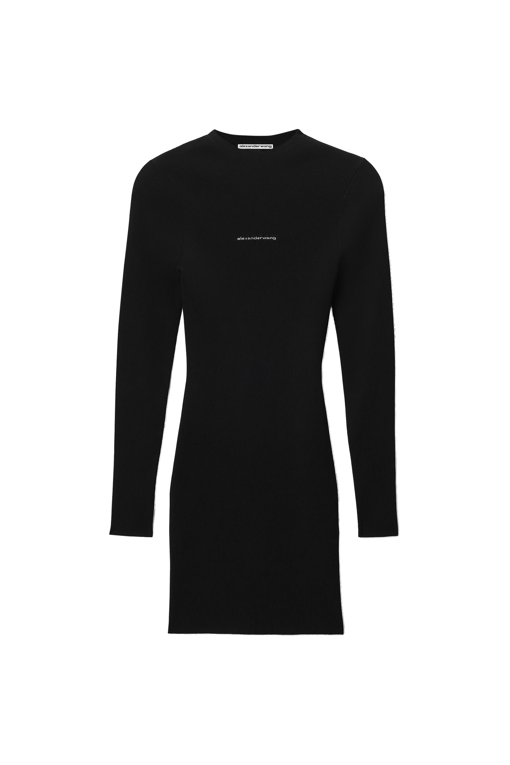 Alexander Wang Textured Logo Crewneck Dress in Black Alexander Wang Textured Logo Crewneck Dress in Black | Coveti