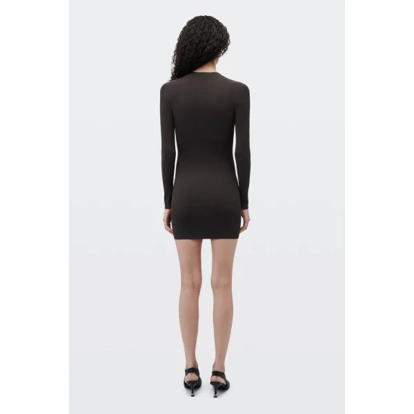 Alexander Wang Textured Logo Crewneck Dress in Cola | Dresses | Coveti