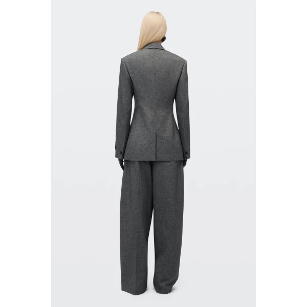 Alexander Wang Tweed Button-Detail Blazer in Charcoal | Blazers | Coveti