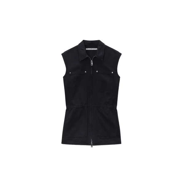Alexander Wang Workwear Micro Mini Romper in Washed Black | Coveti