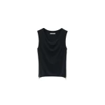 Alexander Wang Zipper Detail Cowl Neck Tank in Black | Coveti