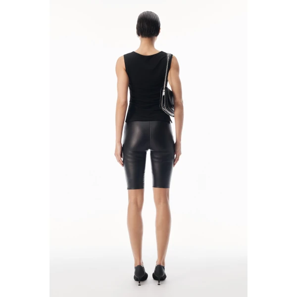 Alexander Wang Zipper Detail Cowl Neck Tank in Black | Sleeveless | Coveti