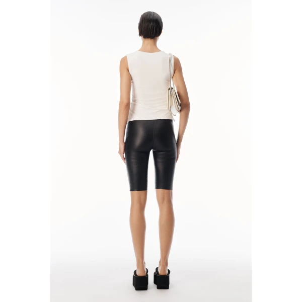 Alexander Wang Zipper Detail Cowl Neck Tank in Star White | Sleeveless | Coveti