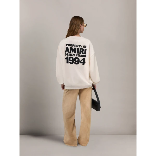 Amiri 1994 Crew in Ivory, view 4 | Tops | Coveti