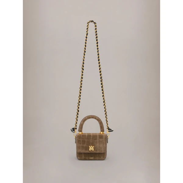 Amiri Bandana Silk Chain Strap in Black Gold, view 2 | Bag Straps | Coveti