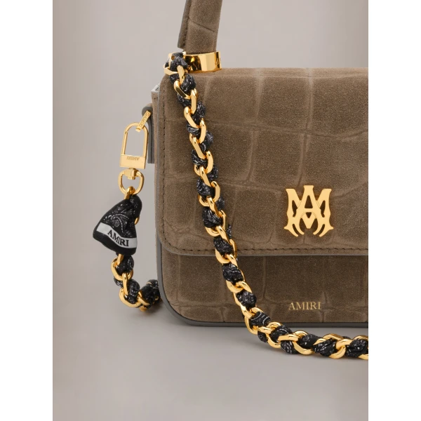 Amiri Bandana Silk Chain Strap in Black Gold, view 3 | Bag Straps | Coveti