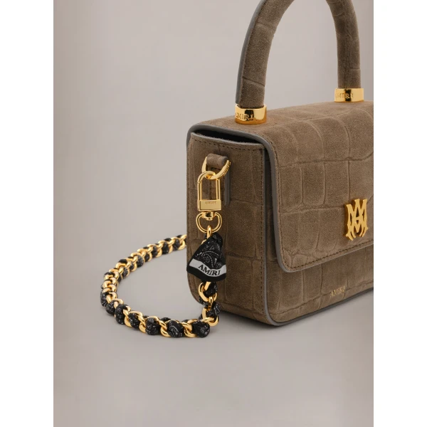 Amiri Bandana Silk Chain Strap in Black Gold, view 4 | Bag Straps | Coveti