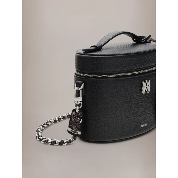 Amiri Bandana Silk Chain Strap in Black Nickel, view 3 | Bag Straps | Coveti