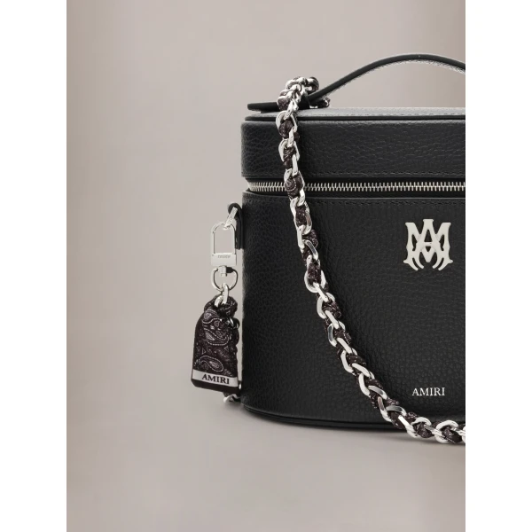 Amiri Bandana Silk Chain Strap in Black Nickel, view 4 | Bag Straps | Coveti