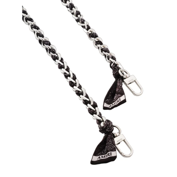 Bandana Silk Chain Strap in Black Nickel