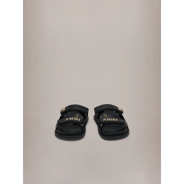Amiri Boardwalk Sandals in Black, view 3 | Flip Flops & Slides | Coveti