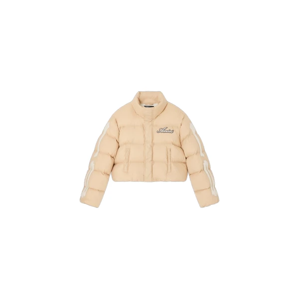 Bones Cropped Down Jacket in Semolina