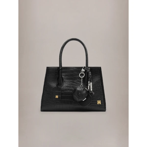 Amiri Braided Keychain in Black, view 2 | Bag charms | Coveti