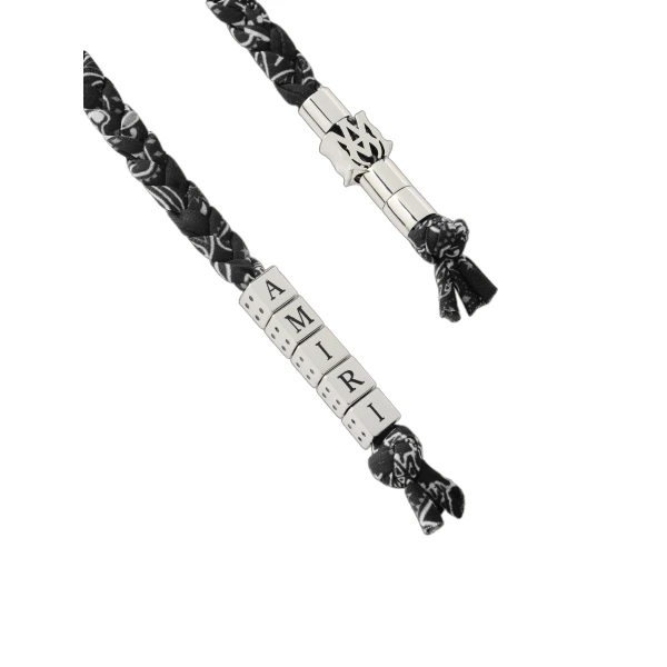 Amiri Braided Keychain in Black