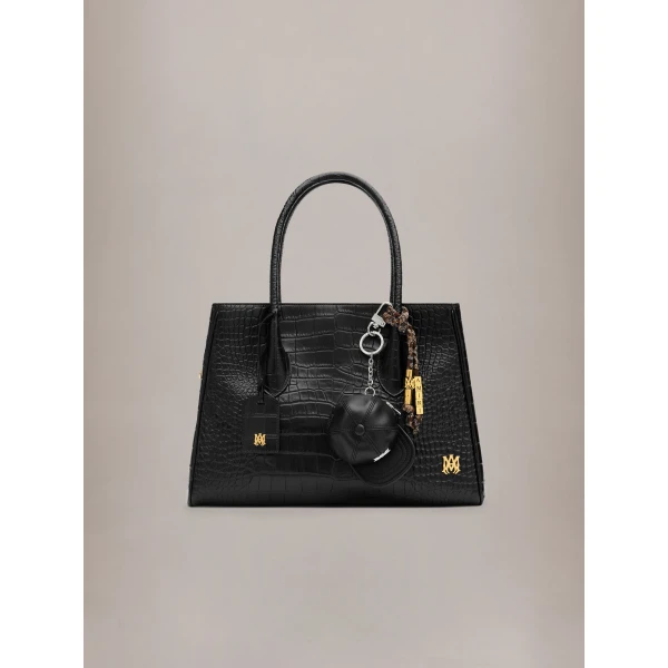 Amiri Braided Keychain in Tobacco, view 3 | Bag charms | Coveti