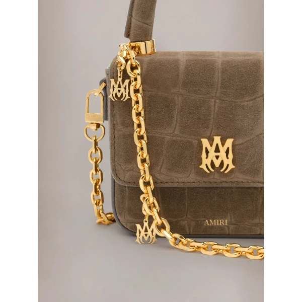 Amiri Chain Strap with MA Pendant in Gold, view 4 | Bag Straps | Coveti