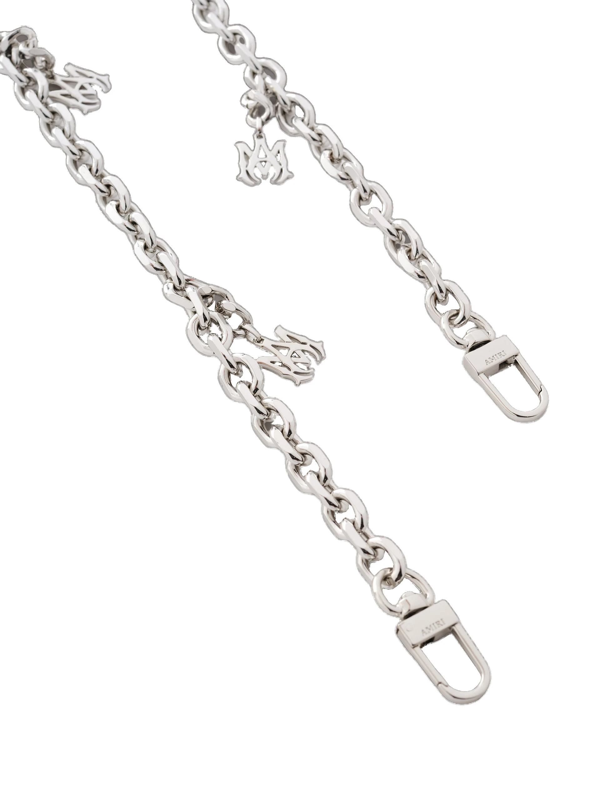 Amiri Chain Strap with MA Pendant in Nickel Amiri Chain Strap with MA Pendant in Nickel | Bag Straps | Coveti