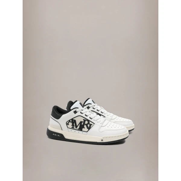 Amiri Classic Low Sneakers in White Black, view 2 | Sneakers | Coveti