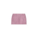 Amiri Croc Suede Mini Skirt in Dusk | Mini Skirts | Coveti