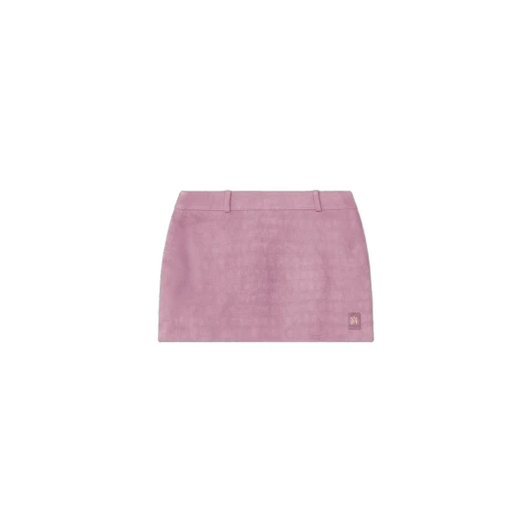 Croc Suede Mini Skirt in Dusk
