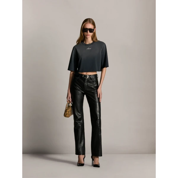 Amiri Cropped Tee in Black, view 2 | T-shirts | Coveti