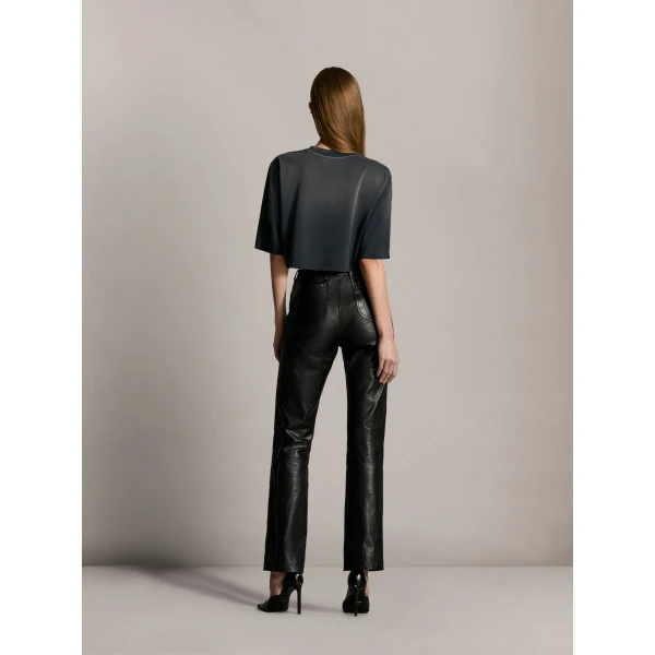 Amiri Cropped Tee in Black, view 4 | T-shirts | Coveti