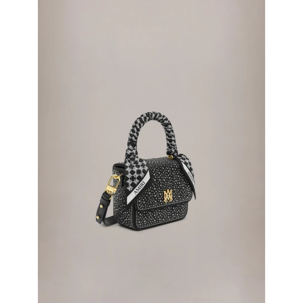 Amiri Crystal Micro MA Bag in Black, view 3 | Mini Bags | Coveti