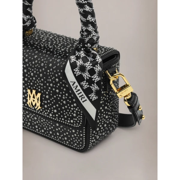 Amiri Crystal Micro MA Bag in Black, view 4 | Mini Bags | Coveti