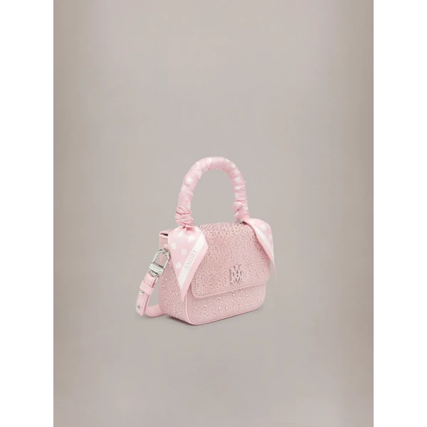 Amiri Crystal Micro MA Bag in Pink, view 3 | Mini Bags | Coveti