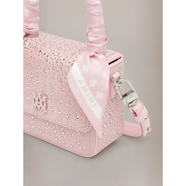 Amiri Crystal Micro MA Bag in Pink, view 4 | Mini Bags | Coveti