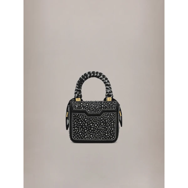 Amiri Crystal Nano MA Bag in Black, view 2 | Mini Bags | Coveti