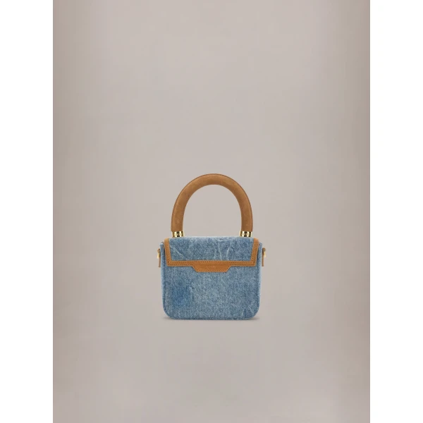 Amiri Denim Suede Micro MA Bag in Marble Indigo, view 2 | Mini Bags | Coveti