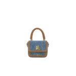 Amiri Denim Suede Nano MA Bag in Marble Indigo | Mini Bags | Coveti