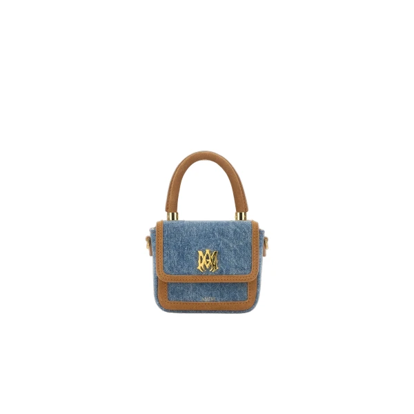 Denim Suede Nano MA Bag in Marble Indigo