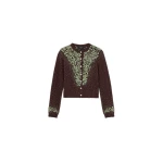 Amiri Embellished Knit Cardigan in Husk | Cardigan | Coveti
