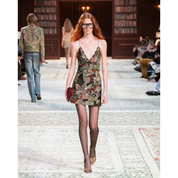 Amiri Embellished Mini Dress in Black, view 2 | Mini Dresses | Coveti