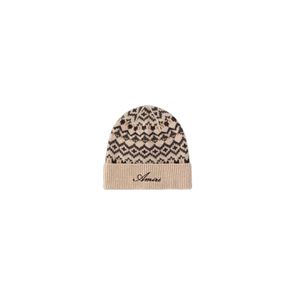 Amiri Fairisle Beanie in Semolina | Hats | Coveti