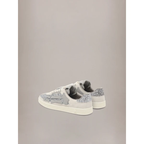 Amiri Glitter Pacific Bones Sneakers in Silver Grey, view 4 | Sneakers | Coveti