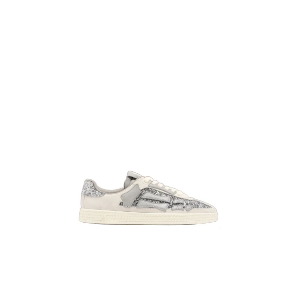 Glitter Pacific Bones Sneakers in Silver Grey