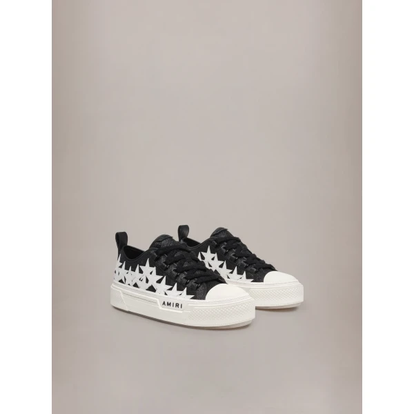 Amiri Glitter Stars Court Low Sneakers in Black, view 2 | Sneakers | Coveti